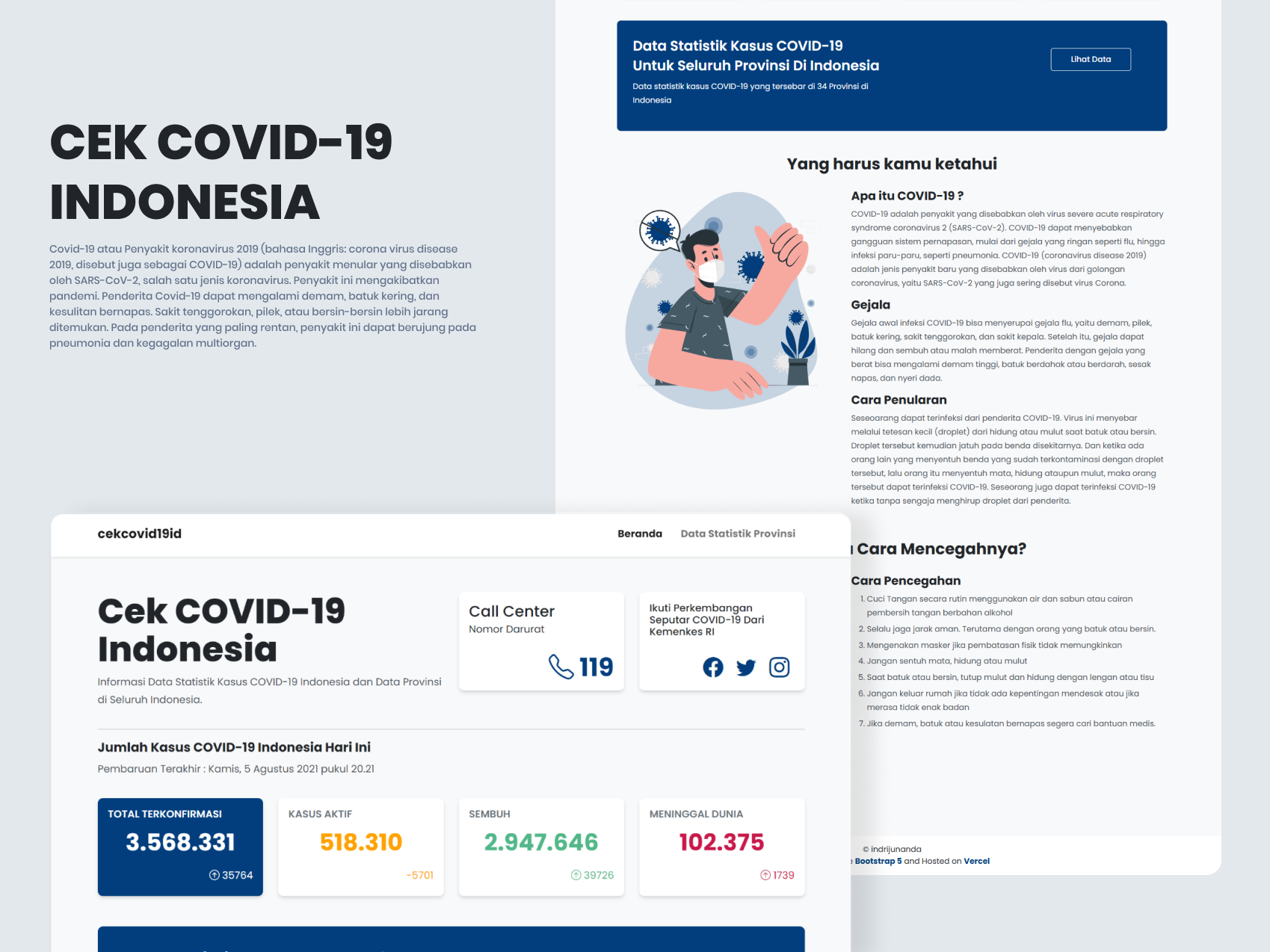 screenshot Cek COVID-19 Indonesia