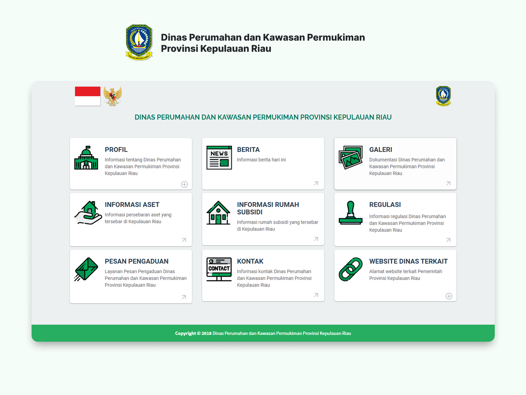 screenshot Disperkim Kepri Website